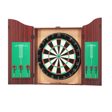 Load image into Gallery viewer, 18&quot; Dartboard Dart Board with Steel Darts Wooden Cabinet Party Game
