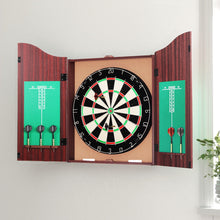 Load image into Gallery viewer, 18&quot; Dartboard Dart Board with Steel Darts Wooden Cabinet Party Game
