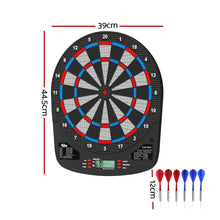 Load image into Gallery viewer, 13.5&quot; Dartboard Dart Board with Soft Tip Darts Electronic Scorer 32 Games
