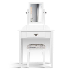 Load image into Gallery viewer, Artiss Dressing Table Stool Set Makeup Mirror Jewellery Cabinet Drawer Organizer
