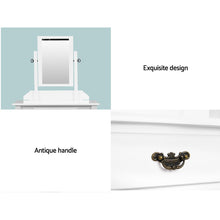 Load image into Gallery viewer, Artiss Dressing Table Stool Set Makeup Mirror Jewellery Cabinet Drawer Organizer
