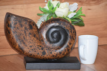 Load image into Gallery viewer, Mothers Day gift Decorative hand carved wooden shell on stand
