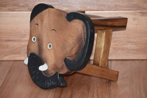 Children's Wooden Stool ELEPHANT FACE Themed Chair Toddlers Step sitting Stool