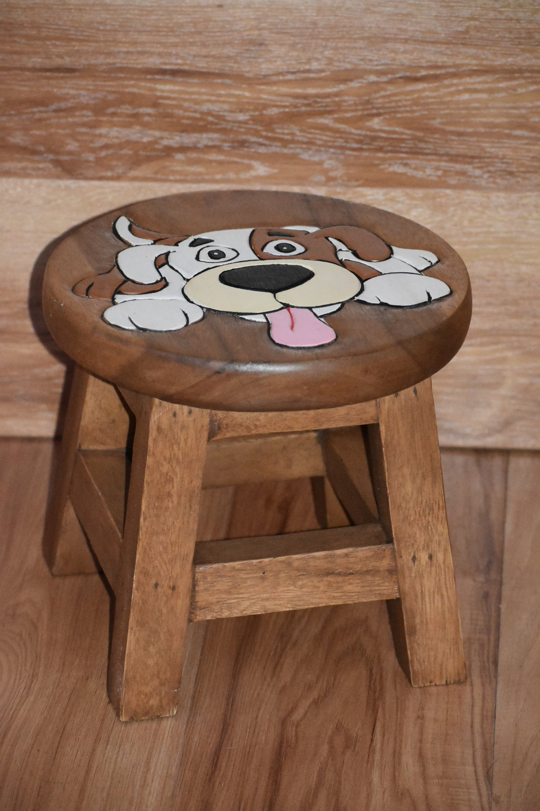 Kids furniture Wooden Stool Puppy Dog Chair Toddlers Step Sitting