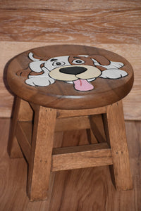 Kids furniture Wooden Stool Puppy Dog Chair Toddlers Step Sitting