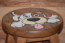 Load image into Gallery viewer, Kids furniture Wooden Stool Puppy Dog Chair Toddlers Step Sitting
