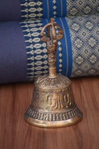 Brass Bell 6 inch 14 cm Buddhist Nepal Tibetan Prayer Bell Meditation Stress Relief or Sound Therapy