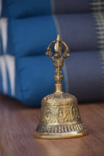 Load image into Gallery viewer, Brass Bell 6 inch 14 cm Buddhist Nepal Tibetan Prayer Bell Meditation Stress Relief or Sound Therapy
