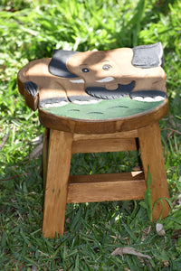 Children's Wooden Stool ELEPHANT Themed Chair Toddlers Step sitting Stool_V2.