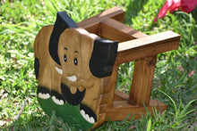 Load image into Gallery viewer, Kids Wooden Stool Elephant Children Chair Toddler Step Stool.
