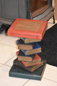Side Table, corner Stool, Plant Stand Raintree Wood Natural Finish-Book Stack-Colour finish..
