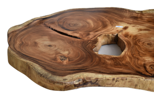 Large exquisite Saur Wood Round Coffee Table, large circumference 118 cm x 112 cm x 9 cm one of kind 100% unique designed  by nature