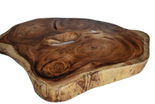 Load image into Gallery viewer, Large exquisite Saur Wood Round Coffee Table, large circumference 118 cm x 112 cm x 9 cm one of kind 100% unique designed  by nature
