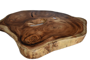 Large exquisite Saur Wood Round Coffee Table, large circumference 118 cm x 112 cm x 9 cm one of kind 100% unique designed  by nature