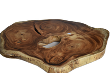 Load image into Gallery viewer, Large exquisite Saur Wood Round Coffee Table, large circumference 118 cm x 112 cm x 9 cm one of kind 100% unique designed  by nature
