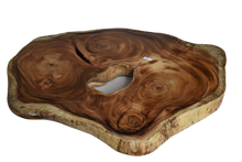 Load image into Gallery viewer, Large exquisite Saur Wood Round Coffee Table, large circumference 118 cm x 112 cm x 9 cm one of kind 100% unique designed  by nature
