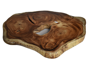 Large exquisite Saur Wood Round Coffee Table, large circumference 118 cm x 112 cm x 9 cm one of kind 100% unique designed  by nature