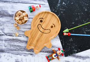 Toddlers mealtime Plate 100% sustainable bamboo Gingy the Gingerbread Man