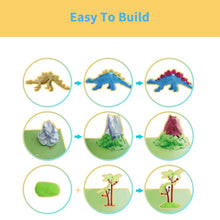 Load image into Gallery viewer, Dinosaur Modeling clay build kit-set of 5 Dinosaurs to build.
