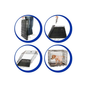 Dog Wire Crate X-Large - Portable Collapsible Travel Kennel - Pet Puppy Cage-3