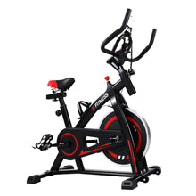 Load image into Gallery viewer, Spin Exercise Bike Flywheel Fitness Commercial Home Workout Gym Machine Bonus Phone Holder Black
