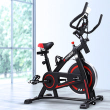 Load image into Gallery viewer, Spin Exercise Bike Flywheel Fitness Commercial Home Workout Gym Machine Bonus Phone Holder Black
