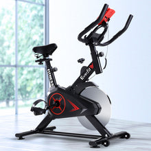 Load image into Gallery viewer, Spin Exercise Bike Flywheel Fitness Commercial Home Workout Gym Phone Holder Black
