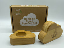 Load image into Gallery viewer, Toddlers mealtime Egg holders 100% sustainable bamboo Cloud Dippy Cups (Set of 2)
