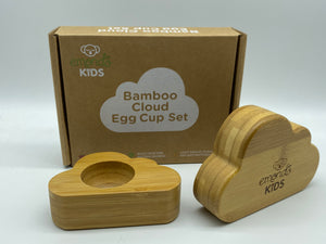 Toddlers mealtime Egg holders 100% sustainable bamboo Cloud Dippy Cups (Set of 2)