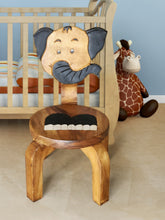 Load image into Gallery viewer, Children&#39;s Wooden Elephant Chair Toddlers Sitting Chair with supporting strong backrest
