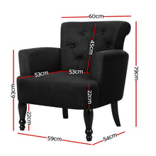 Load image into Gallery viewer, Artiss French Lorraine Chair Retro Wing - Black
