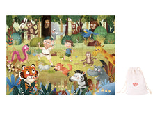 Load image into Gallery viewer, Wooden toddlers kids puzzle -Forest Theme-100 pieces plus storage bag.
