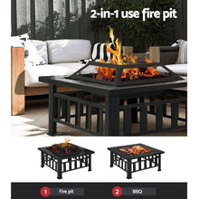 Load image into Gallery viewer, Fire Pit BBQ Table Grill Outdoor Garden Wood Burning Fireplace Stove
