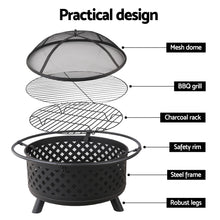 Load image into Gallery viewer, Fire Pit BBQ Grill Smoker Portable Outdoor Fireplace Patio Heater Pits 30&quot;
