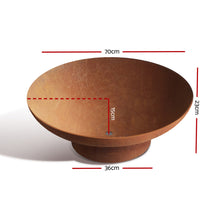 Load image into Gallery viewer, Grillz Fire Pit Charcoal Vintage Campfire Burner Rust Outdoor Steel Bowl 70CM
