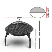 Load image into Gallery viewer, Fire Pit BBQ Charcoal Smoker Portable Outdoor Camping Pits Patio Fireplace 22&quot;
