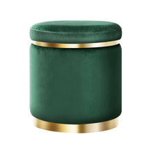 Load image into Gallery viewer, Artiss Ottoman Round Velvet Foot Stool Foot Rest Pouffe Padded Seat Pouf Green
