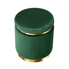 Load image into Gallery viewer, Artiss Ottoman Round Velvet Foot Stool Foot Rest Pouffe Padded Seat Pouf Green
