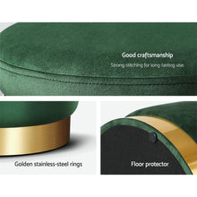 Load image into Gallery viewer, Artiss Ottoman Round Velvet Foot Stool Foot Rest Pouffe Padded Seat Pouf Green
