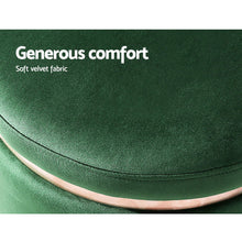 Load image into Gallery viewer, Artiss Ottoman Round Velvet Foot Stool Foot Rest Pouffe Padded Seat Pouf Green
