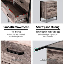 Load image into Gallery viewer, Artiss Chest of Drawers Tallboy Dresser Storage Cabinet Industrial Rustic
