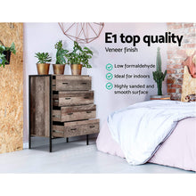 Load image into Gallery viewer, Artiss Chest of Drawers Tallboy Dresser Storage Cabinet Industrial Rustic
