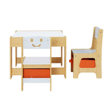 Load image into Gallery viewer, Keezi 3PCS Kids Table and Chairs Set Activity Chalkboard Toys Storage Box Desk
