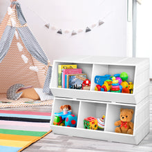 Load image into Gallery viewer, Keezi Kids Toy Box Stackable Bookshelf Storage Organiser Bookcase Shelf
