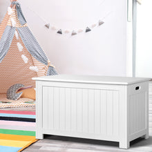 Load image into Gallery viewer, Keezi Kids Wooden Toy Chest Storage Blanket Box White Children Room Organiser
