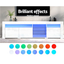 Load image into Gallery viewer, Artiss TV Cabinet Entertainment Unit Stand RGB LED Gloss 3 Doors 180cm White
