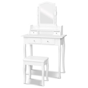 Dressing Table Stool Mirror Jewellery Cabinet White Tables Drawers Box Organizer