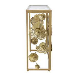 FLORET MIRRORED METAL CONSOLE TABLE