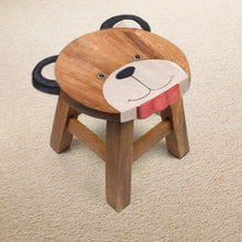 Load image into Gallery viewer, Children&#39;s Wooden Stool BEAR Chair Toddlers Step sitting Stool
