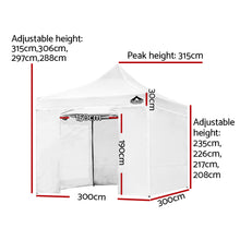 Load image into Gallery viewer, Instahut Gazebo Pop Up Marquee 3x3m Folding Wedding Tent Gazebos Shade White
